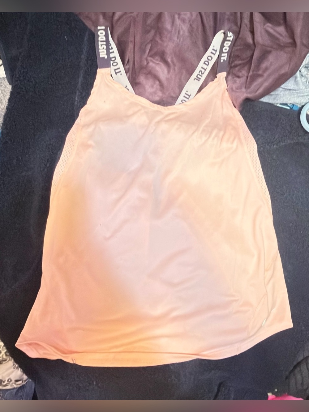Nike Coral Light Orange Racerback branded straps workout tank